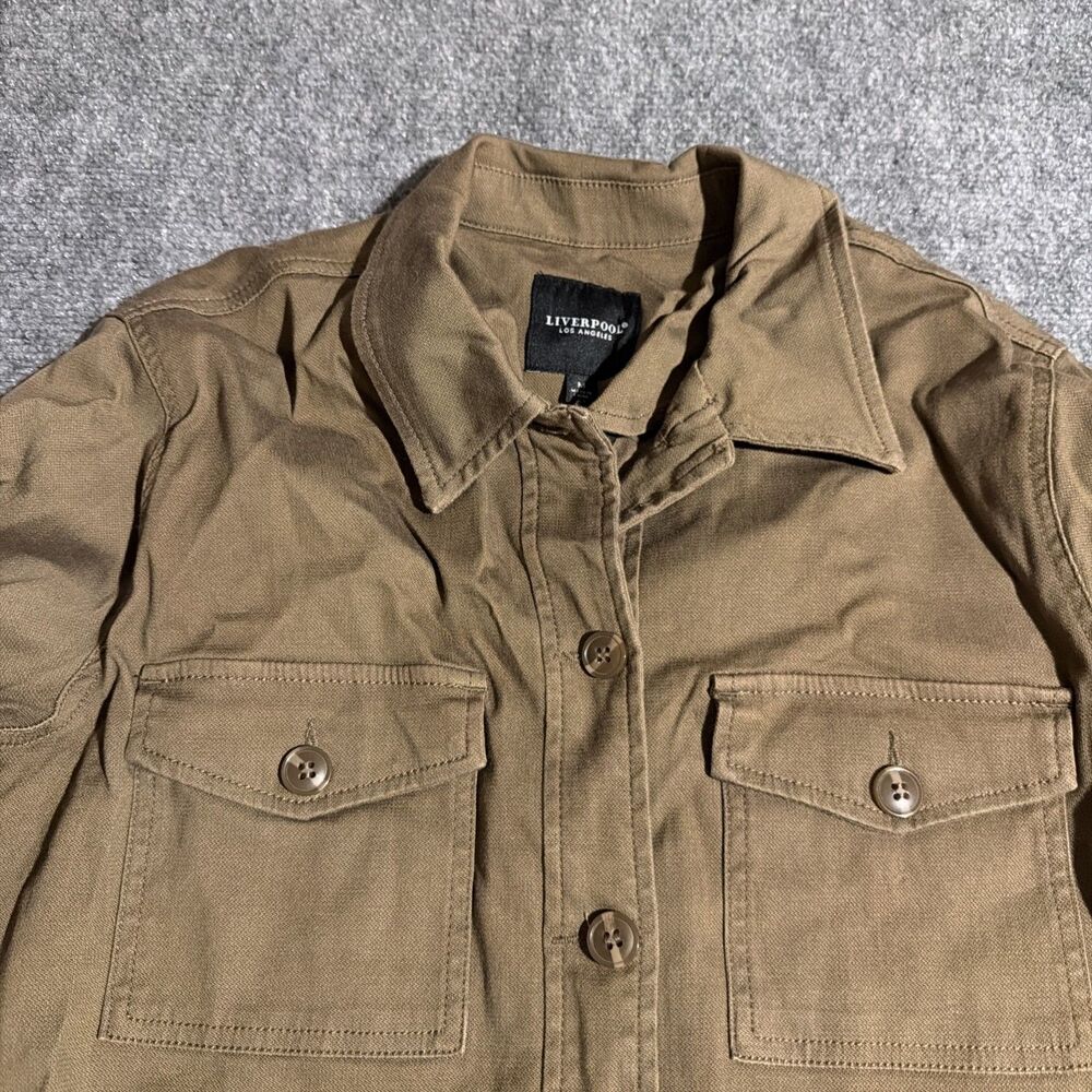 Liverpool Los Angeles Jacket Womens Size Medium Brown Button Front Pockets - Picture 6 of 12